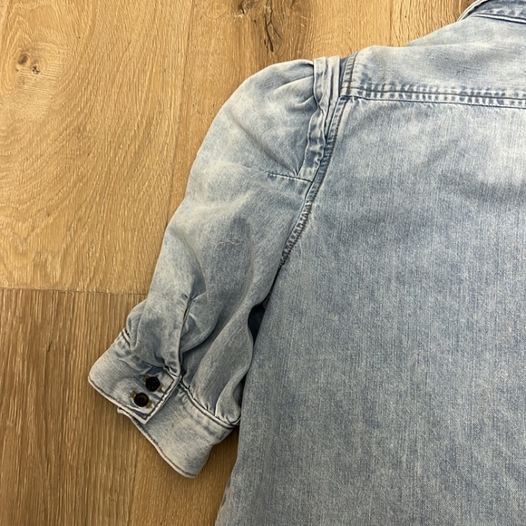 Frame Denim Light Blue Puff Sleeve Top - Picture 7 of 9